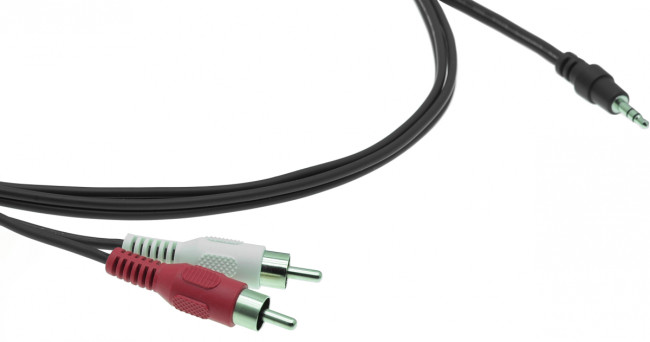 Кабель 3.5mm Audio на 2 RCA (Вилка - Вилки), 0,9 м Kramer Electronics mini jack 3.5 mm (m) - 2 x RCA (f) 0.9м
