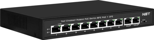Passive PoE коммутатор Fast Ethernet NST NS-SW-8F2F-P/A