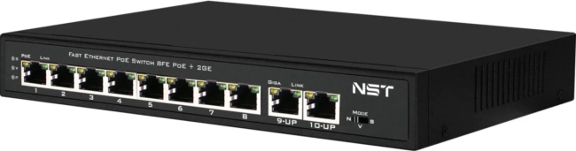 Passive PoE коммутатор Fast Ethernet NST NS-SW-8F2F-P/A
