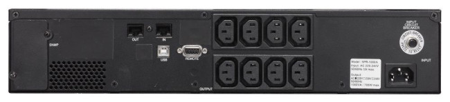 ИБП SPR-1500, линейно-интерактивный, 1500 ВA, 1200 Вт, LCD, Rack/Tower, 8 розеток IEC320 C13 с резервным питанием, USB, RS-232, слот под SNMP карту, защита RJ45, ШхГхВ 428x453x84 мм, 20.5 кг Powercom SPR-1500 LCD