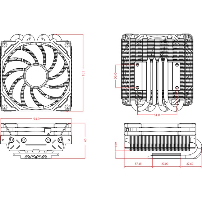 Кулер для процессора ID-COOLING IS-40X V3 WHITE