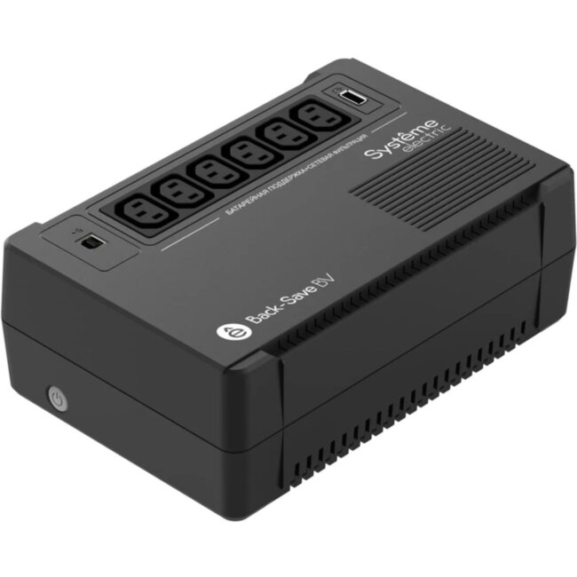 ИБП Systeme Electric Back-Save BV 600 ВА, автоматическая регулировка напряжения, 6 розеток С13, 230 В, 1 USB Type-A Systeme Electric Back-Save BV 600VA BVSE600I