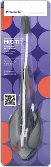 Defender Микрофон компьютерный MIC-111 серый, кабель 1,5 м Defender MIC-111