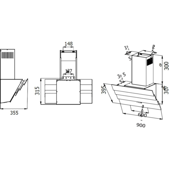 Вытяжка наклонная EVELUX EVELUX King 60 WG