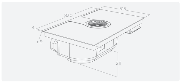 Варочная панель с вытяжкой ELICA Elica NIKOLATESLA ONE HP RAW BR/A/83-PRF0200577
