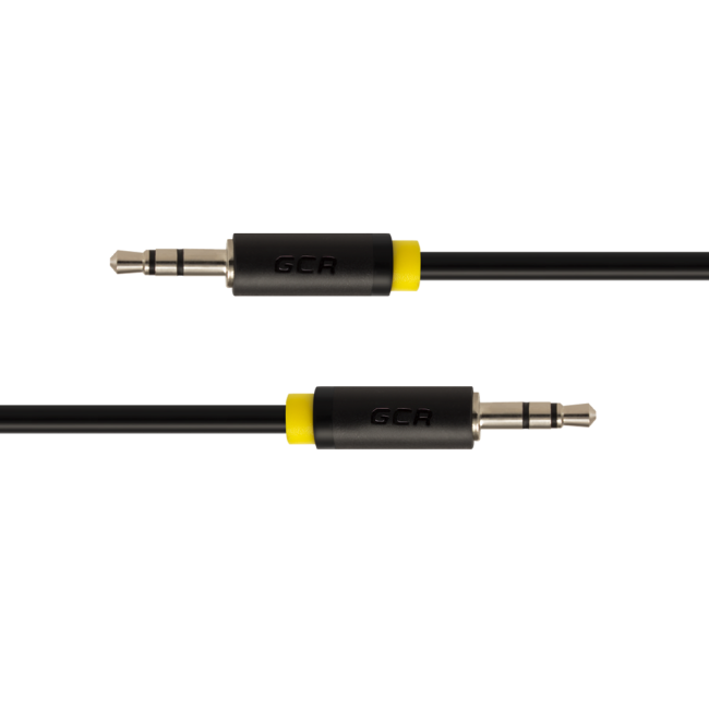Greenconnect Кабель аудио 0.5m jack 3,5mm/jack 3,5mm черный, желтая окантовка, ультрагибкий, 28 AWG, M/M, Premium GCR-AVC1114-0.5m, экран, стерео Greenconnect 0.5m jack 3.5mm/jack 3.5mm