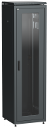 ITK Шкаф сетевой 19" LINEA N 38U 600х600 мм стеклянная передняя дверь, задняя металлическая черный ITK LN05-38U66-GM
