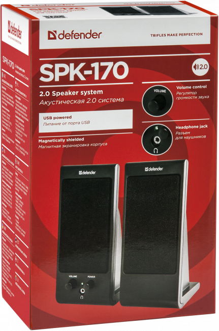Defender Акустическая 2.0 система SPK-170 черный, 6 Вт, питание от USB Defender SPK-170 Defender Акустическая 2.0 система SPK-170 черный, 6 Вт, питание от USB Defender SPK-170