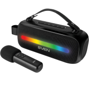SVEN PS-255, черный, акустическая система 2.0, мощность 2x6 Вт (RMS), Bluetooth, FM, USB, караоке микрофон, встроенный аккумулятор Sven SV-022563 SVEN PS-255, черный, акустическая система 2.0, мощность 2x6 Вт (RMS), Bluetooth, FM, USB, караоке микрофон, встроенный аккумулятор Sven SV-022563