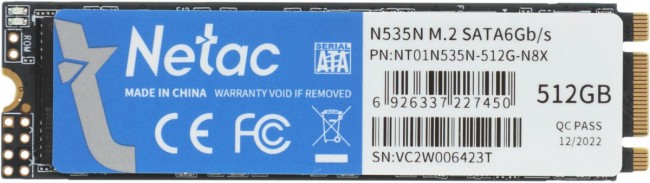 Накопитель SSD Netac NT01N535N-512G-N8X Накопитель SSD Netac NT01N535N-512G-N8X