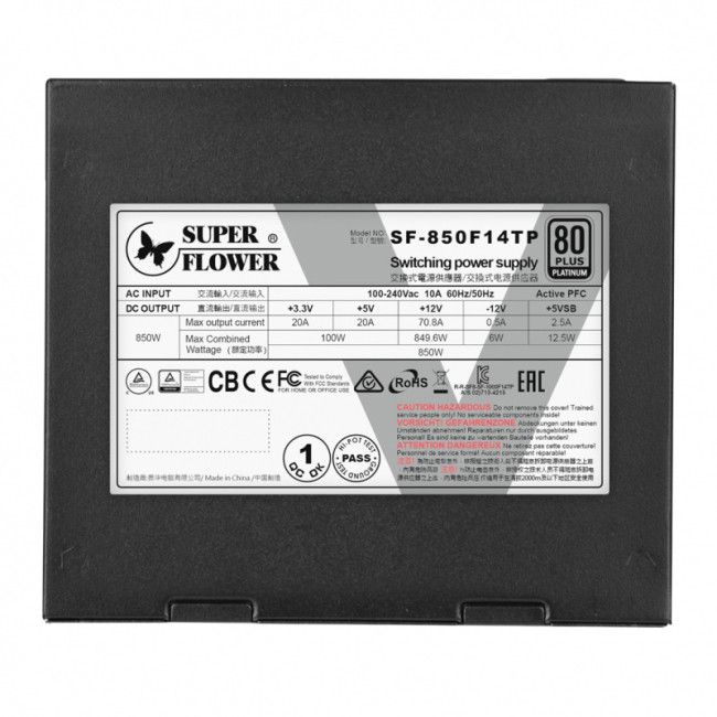 блок питания 850 Ватт Super Flower Power Supply Leadex V Pro Platinum