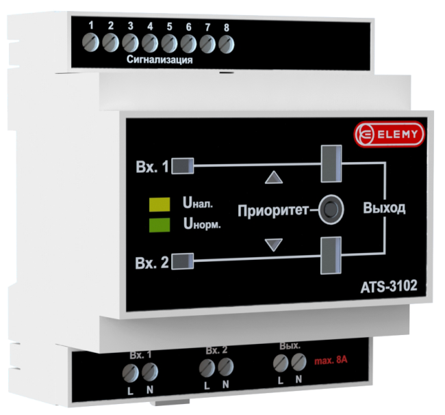 ЭЛЕКТРОННО-МЕХАНИЧЕСКИЙ АВР ATS-3102 Электронно-механический АВР ATS-3102