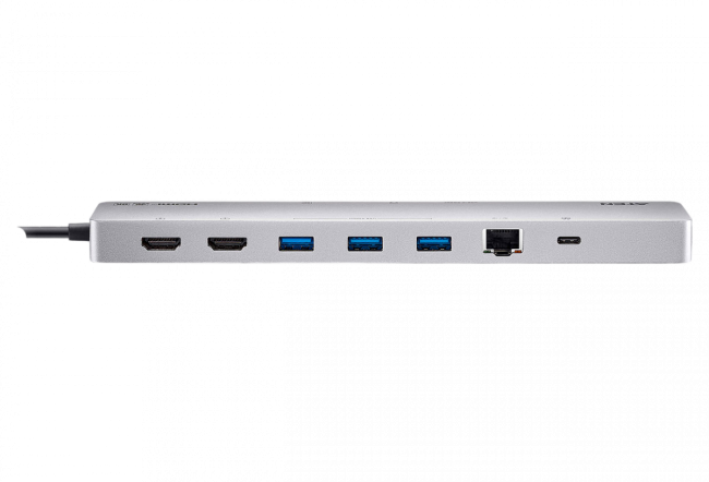 Многопортовая док-станция 11-в-1 с портом USB-C и функцией сквозной передачи питания (Power Pass-Through) ATEN UH3240 Многопортовая док-станция 11-в-1 с портом USB-C и функцией сквозной передачи питания (Power Pass-Through) ATEN UH3240