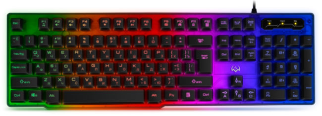 Игровая клавиатура KB-G8500 (104 кл, 12 Fn  функций, прозрач. корп.,подсв, мет. основание ) Sven KB-G8500