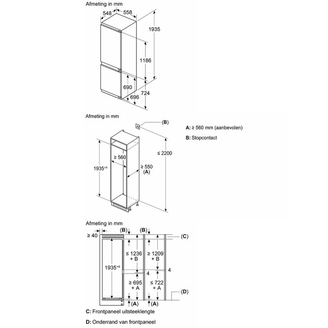 Встраиваемый холодильник BOSCH Bosch KIN96SFD0