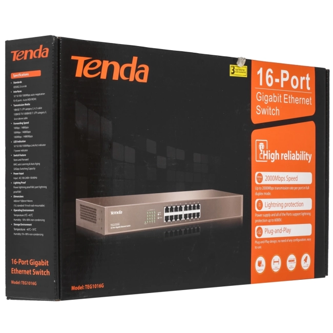 Коммутатор Tenda TEG1016G Коммутатор Tenda TEG1016G
