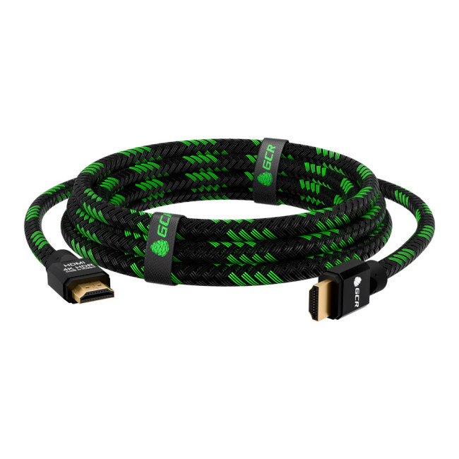 GCR Кабель 1.5m HDMI 2.0, BICOLOR нейлон, AL корпус черный, HDR 4:2:2, Ultra HD, 4K 60 fps 60Hz/5K*30Hz, 3D, AUDIO, 18.0 Гбит/с, 28AWG. GCR-52161 Greenconnect HDMI (m) - HDMI (m) 1.5м