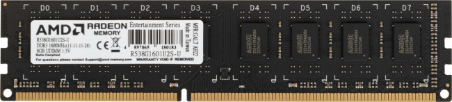 Память DDR3 8Gb 1600MHz AMD R538G1601U2S-U Память DDR3 8Gb 1600MHz AMD R538G1601U2S-U