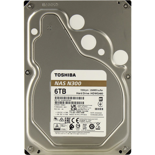 Жесткий диск Toshiba N300 NAS 6TB (HDWG460UZSVA)