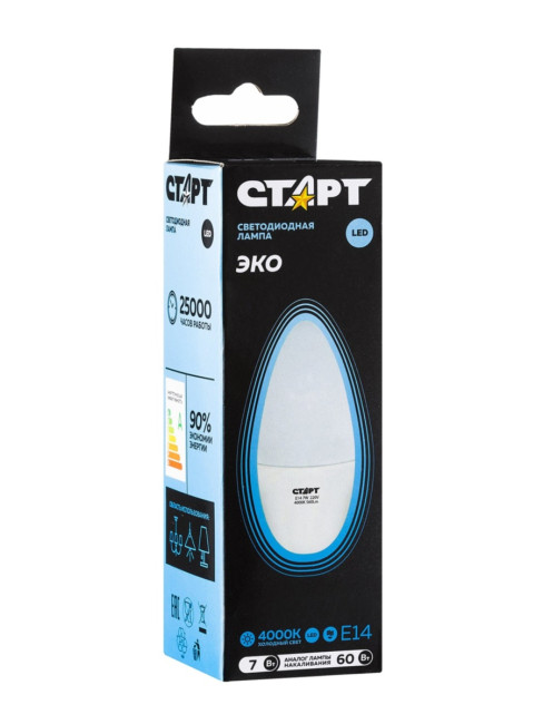 Лампа светодиодная СТАРТ свеча E14 7W 40WS Лампа светодиодная СТАРТ свеча E14 7W 40WS Лампа светодиодная СТАРТ свеча E14 7W 40WS Лампа светодиодная СТАРТ свеча E14 7W 40WS
