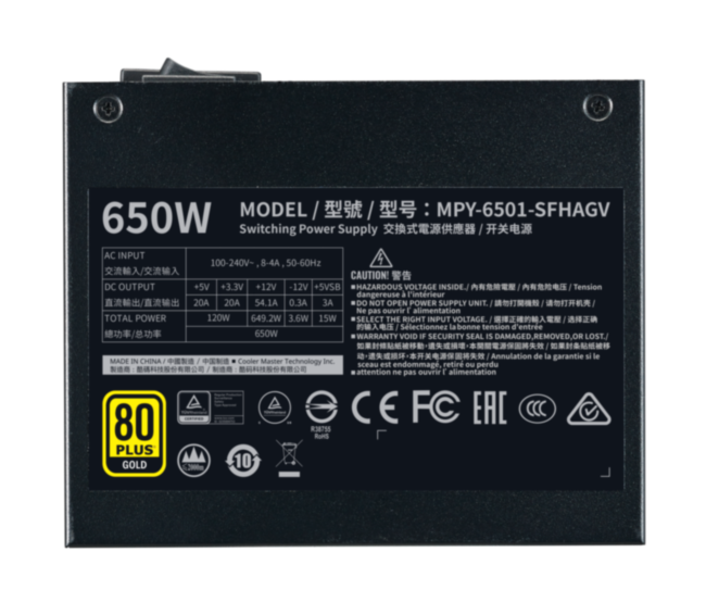 Блок питания 650 Ватт Cooler Master V650 SFX Gold