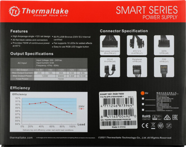 Блок питания Thermaltake PS-SPR-0750NHSABE-1 Блок питания Thermaltake PS-SPR-0750NHSABE-1