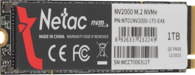 Накопитель SSD Netac NT01NV2000-1T0-E4X Накопитель SSD Netac NT01NV2000-1T0-E4X