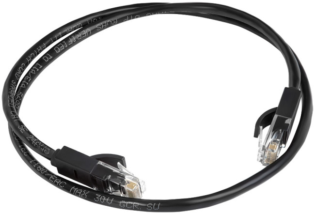 Greenconnect Патч-корд прямой, малодымный LSZH 2.0m UTP кат.5e, черный, 24 AWG, литой, ethernet high speed 1 Гбит/с, RJ45, T568B, GCR-50675 Greenconnect RJ45(m) - RJ45(m) Cat. 5e U/UTP LSZH 2м чёрный