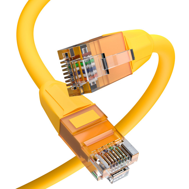 GCR Патч-корд прямой 3.0m LSZH UTP кат.6, желтый, 24 AWG, литой без фиксатора, ethernet high speed, RJ45, T568B Greenconnect RJ45(m) - RJ45(m) Cat. 6 U/UTP LSZH 3м