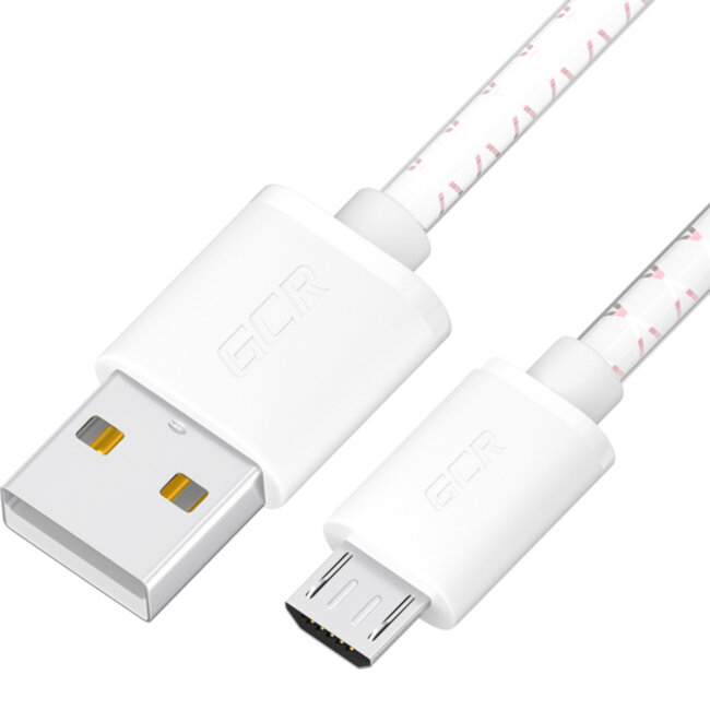 GCR Кабель 1.5m MicroUSB, бело-розовый, белые коннекторы, быстрая зарядка, 28/24 AWG, GCR-54451 Кабель Greenconnect 1.5 м (GCR-54451) GCR Кабель 1.5m MicroUSB, бело-розовый, белые коннекторы, быстрая зарядка, 28/24 AWG, GCR-54451 Кабель Greenconnect 1.5 м (GCR-54451)