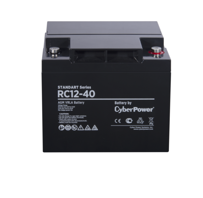 Аккумуляторная батарея SS CyberPower RC 12-40 / 12 В 40 Ач Батарея аккумуляторная для ИБП CyberPower Standart series RС 12-40 Аккумуляторная батарея SS CyberPower RC 12-40 / 12 В 40 Ач Батарея аккумуляторная для ИБП CyberPower Standart series RС 12-40