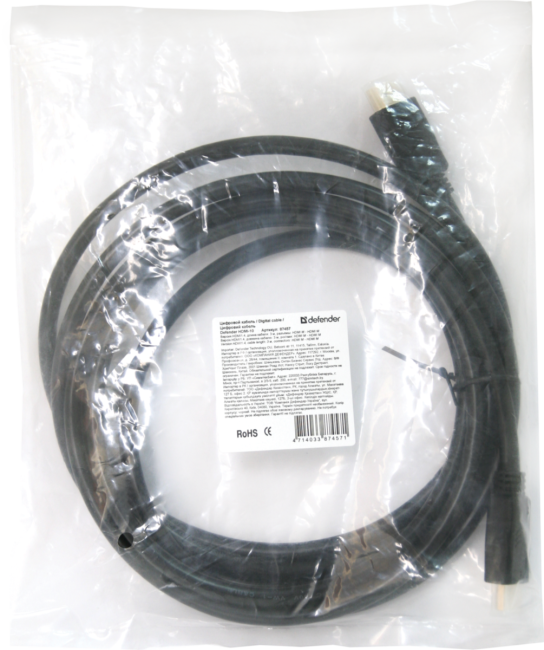 Defender Цифровой кабель HDMI-10 HDMI M-M, ver1.4, 3м Defender HDMI (m) - HDMI (m) 3м