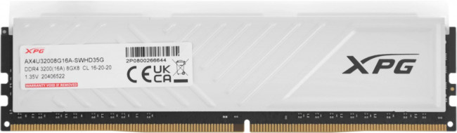 Память DDR4 8GB 3200MHz ADATA AX4U32008G16A-SWHD35G Память DDR4 8GB 3200MHz ADATA AX4U32008G16A-SWHD35G