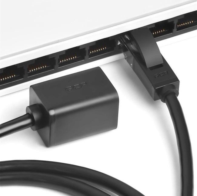 Greenconnect Удлинитель патч-корда прямой 0.5m, FTP медь, кат.6, черный, никелированный коннектор, 24 AWG, Premium ethernet high speed 10 Гбит/с, RJ45, T568B, GCR-51796 Greenconnect RJ45(m) - RJ45(f) Cat. 6 F/UTP PVC 0.5м чёрный