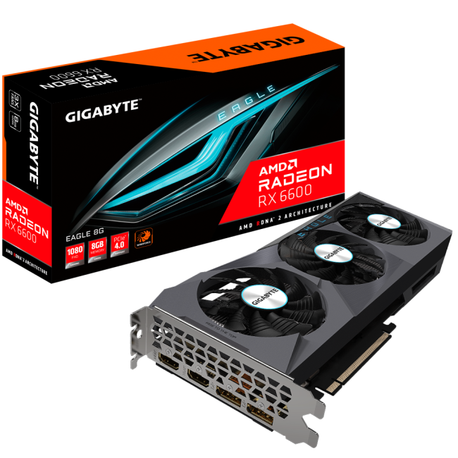 Видеокарта Gigabyte Radeon RX 6600 EAGLE 8G Видеокарта Gigabyte Radeon RX 6600 EAGLE 8G
