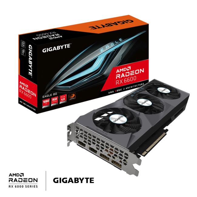Видеокарта Gigabyte Radeon RX 6600 EAGLE 8G Видеокарта Gigabyte Radeon RX 6600 EAGLE 8G