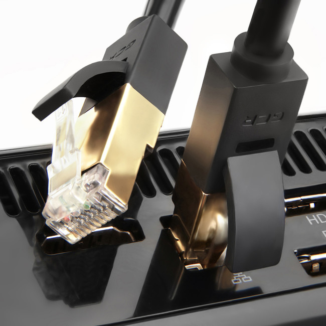 Greenconnect Патч-корд PROF прямой 0.1m, FTP медь кат.6, черный, позолоченные контакты и коннектор, 24 AWG, Deluxe GCR-LNCG626-0.1m, ethernet high speed 10 Гбит/с, RJ45, T568B Greenconnect RJ45(m) - RJ45(m) Cat. 6 F/UTP PVC 0.1м чёрный Greenconnect Патч-корд PROF прямой 0.1m, FTP медь кат.6, черный, позолоченные контакты и коннектор, 24 AWG, Deluxe GCR-LNCG626-0.1m, ethernet high speed 10 Гбит/с, RJ45, T568B Greenconnect RJ45(m) - RJ45(m) Cat. 6 F/UTP PVC 0.1м чёрный