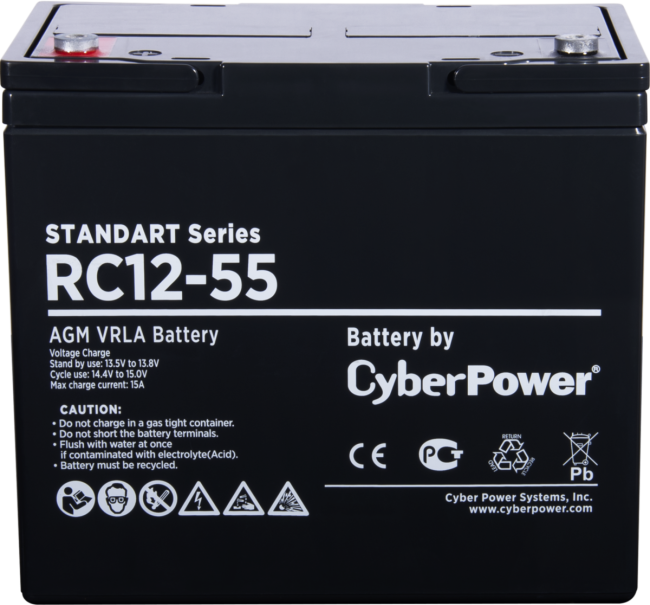 Аккумуляторная батарея SS CyberPower RC 12-55 / 12 В 55 Ач Батарея аккумуляторная для ИБП CyberPower Standart series RС 12-55