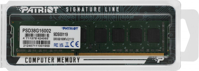Память DDR3 8Gb 1600MHz Patriot PSD38G16002 Память DDR3 8Gb 1600MHz Patriot PSD38G16002