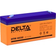 Батарея DELTA серия DTM, DTM 6032, напряжение 6В, емкость 3.2Ач (разряд 20 часов), макс. ток разряда (5 сек.) 48А, макс. ток заряда 0.93А, свинцово-кислотная типа AGM, клеммы F1, ДxШxВ 134х34х61мм., вес 0.65кг., срок службы 6 лет. Delta DTM 6032 (6V / 3. Батарея DELTA серия DTM, DTM 6032, напряжение 6В, емкость 3.2Ач (разряд 20 часов), макс. ток разряда (5 сек.) 48А, макс. ток заряда 0.93А, свинцово-кислотная типа AGM, клеммы F1, ДxШxВ 134х34х61мм., вес 0.65кг., срок службы 6 лет. Delta DTM 6032 (6V / 3.