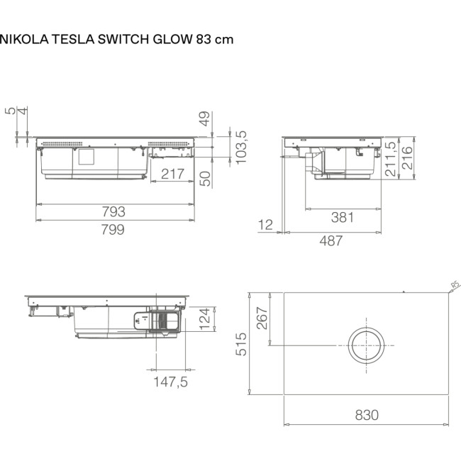 Варочная панель с вытяжкой ELICA Elica NIKOLATESLA SWITCH GLOW EVO BL/A/83-PRF0196335 Варочная панель с вытяжкой ELICA Elica NIKOLATESLA SWITCH GLOW EVO BL/A/83-PRF0196335