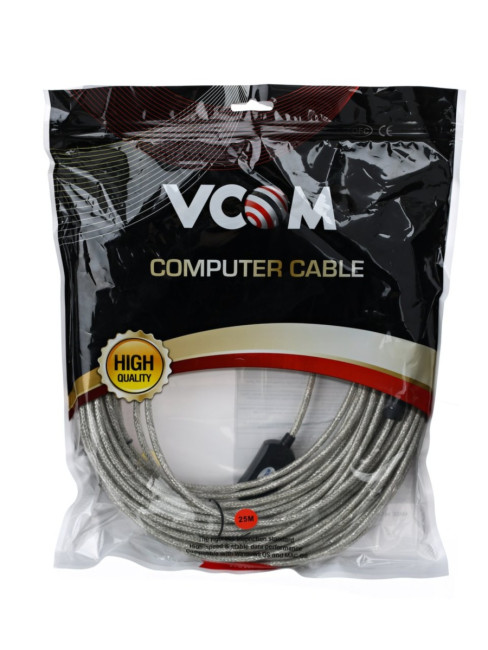 Кабель-адаптер USB2.0-repeater, удлинительный активный <Am-->Af> 25м VCOM <VUS7049-25M> VCOM USB 2.0 Type-AM - USB 2.0 Type-AF 25м