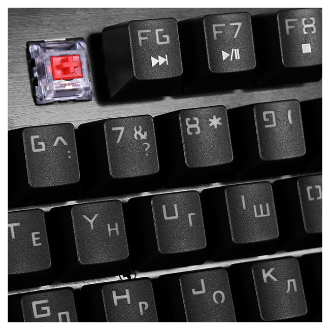 Механическая игровая клавиатура SVEN KB-G9700 (104 кл,+12Fn,RED switch, RGB, мет, корпус) Sven SV-015831