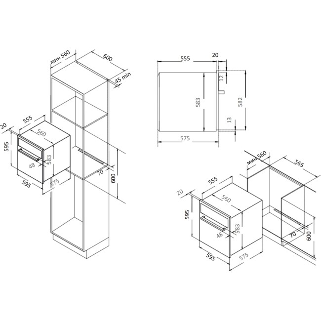 Электрический духовой шкаф EVELUX EVELUX EO 612 EB