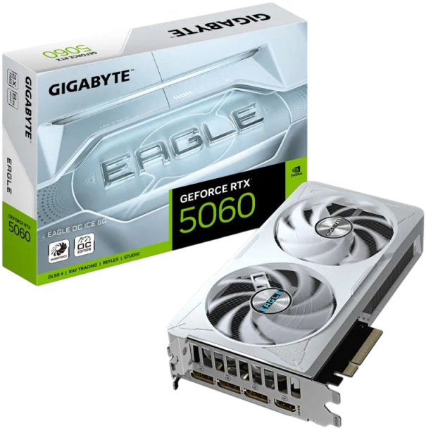 Видеокарта GIGABYTE GV-N5060EAGLEOC ICE-8GD Видеокарта GIGABYTE GV-N5060EAGLEOC ICE-8GD