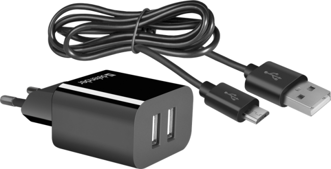 Defender Сетевой адаптер UPC-21 2xUSB,5V/2.1А кабель microUSB Defender 83581 Defender Сетевой адаптер UPC-21 2xUSB,5V/2.1А кабель microUSB Defender 83581