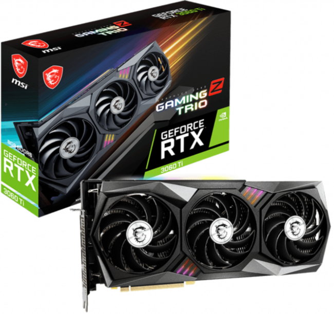 Видеокарта MSI GeForce RTX 3060 Ti GAMING Z TRIO 8G LHR Видеокарта MSI GeForce RTX 3060 Ti GAMING Z TRIO 8G LHR