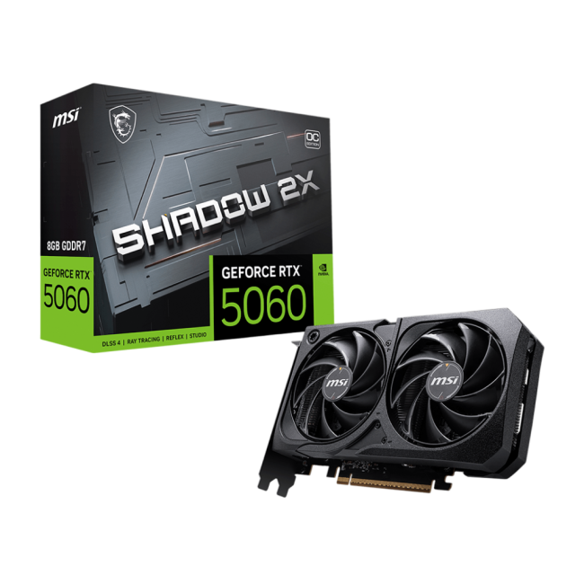 Видеокарта MSI GeForce RTX 5060 8G SHADOW 2X OC Видеокарта MSI GeForce RTX 5060 8G SHADOW 2X OC