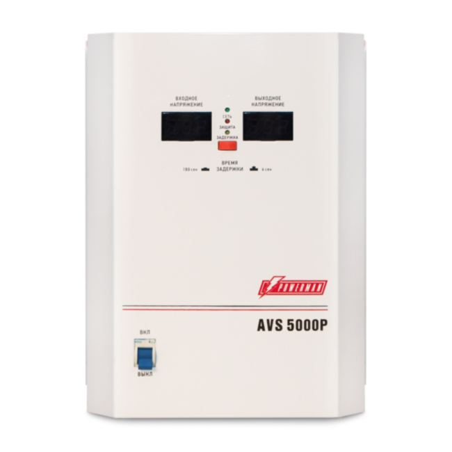 Стабилизатор POWERMAN AVS 5000P, ступенчатый регулятор, цифровые индикаторы уровней напряжения, 5000ВА, 110-260В, максимальный входной ток 32А, клеммная колодка, IP-20, навесной, 260мм х 220мм х 130мм, 9 кг. POWERMAN AVS 5000P Стабилизатор POWERMAN AVS 5000P, ступенчатый регулятор, цифровые индикаторы уровней напряжения, 5000ВА, 110-260В, максимальный входной ток 32А, клеммная колодка, IP-20, навесной, 260мм х 220мм х 130мм, 9 кг. POWERMAN AVS 5000P