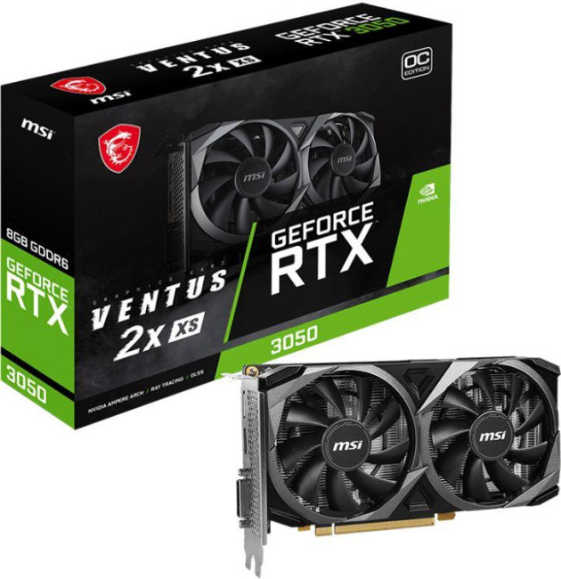 Видеокарта MSI RTX 3050 VENTUS 2X XS 8G OC Видеокарта MSI RTX 3050 VENTUS 2X XS 8G OC